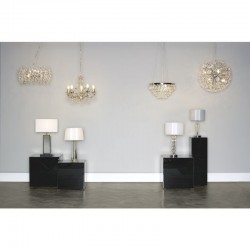 Cyprus - Crystal Table Lamp with Cream Shade  Cyprus - Crystal Table Lamp with Cream Shade