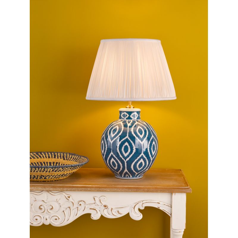 Dar-DAK4223 - Dakari - Base Only - Blue Hand Painted Table Lamp