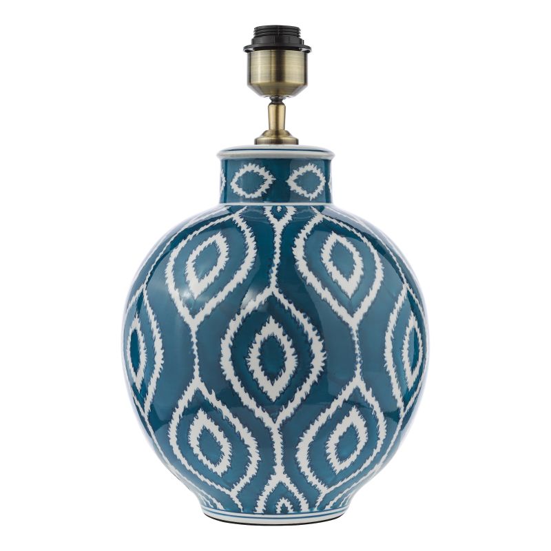 Dar-DAK4223 - Dakari - Base Only - Blue Hand Painted Table Lamp