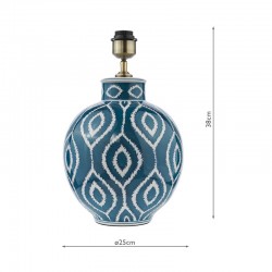 Dakari - Base Only - Blue Hand Painted Table Lamp Dakari - Base Only - Blue Hand Painted Table Lamp