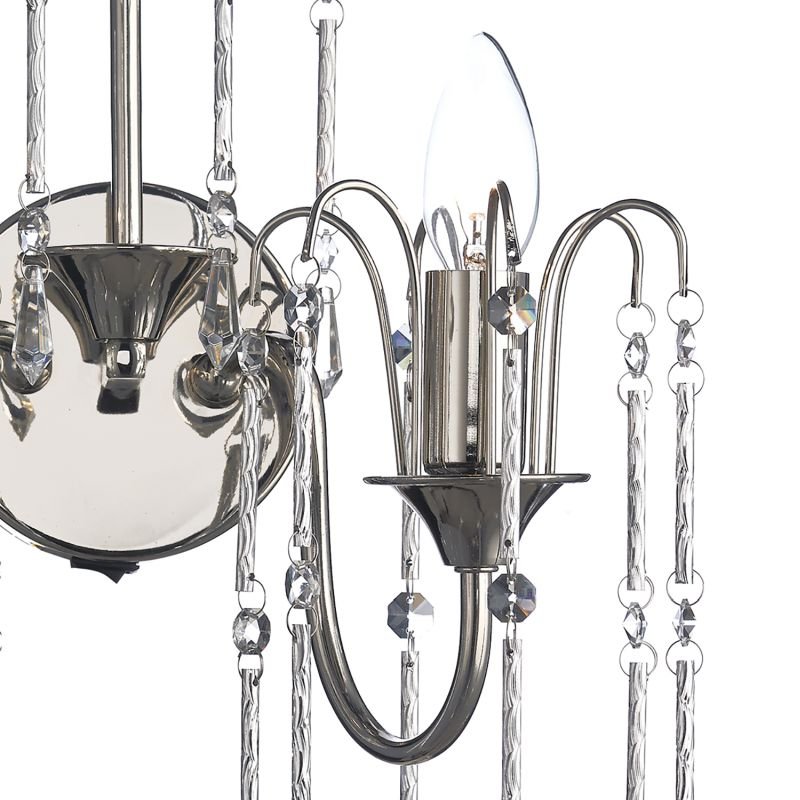 Crystal & Acrylic - Daniella - Polished Nickel & Chrome Rods 2 Light Wall Lamp Dar-DAN0938 - Daniella - Polished Nickel & Chrome Rods 2 Light Wall Lamp