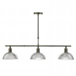 Dara - Antique Brass 3 Light over Island Fitting with Prismatic Glass  Dara - Antique Brass 3 Light over Island Fitting with Prismatic Glass