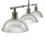 Dara - Antique Brass 3 Light over Island Fitting with Prismatic Glass 