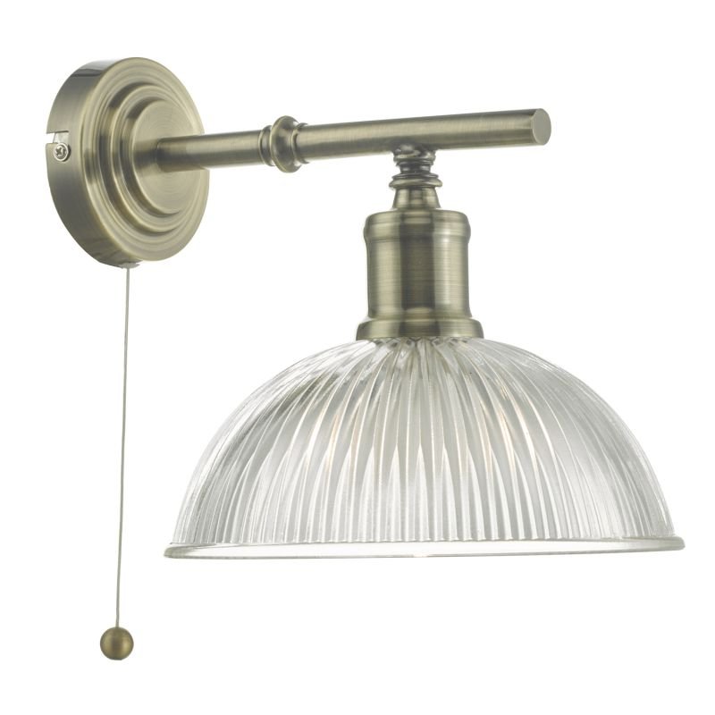 Dar-DAR0775 - Dara - Antique Brass & Glass Wall Lamp