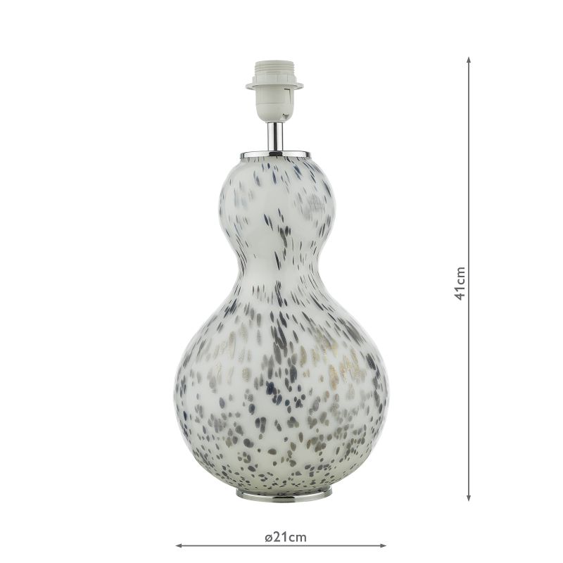 Dar-DAS4255 - Dascha - Base Only - Grey & White Art Glass Table Lamp