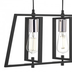 Dax - Black & Chrome 3 Light over Island Fitting Dax - Black & Chrome 3 Light over Island Fitting