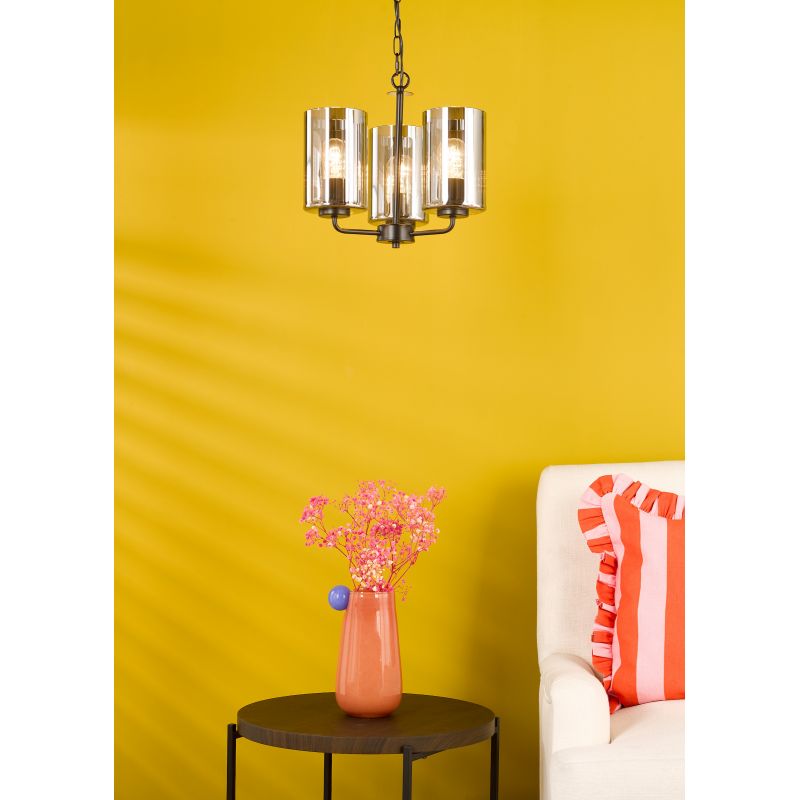 Dar_Vol3-DAY0322 - Daylin - Satin Black 3 Light Centre Fitting with Ribbed Smoked Glass