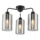 Dar_Vol3-DAY5322 - Daylin - Satin Black 3 Light Semi Flush with Ribbed Smoked Glass