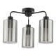 Dar_Vol3-DAY5322 - Daylin - Satin Black 3 Light Semi Flush with Ribbed Smoked Glass