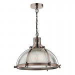 Debut - Antique Copper Pendant with Ribbed Glass Debut - Antique Copper Pendant with Ribbed Glass