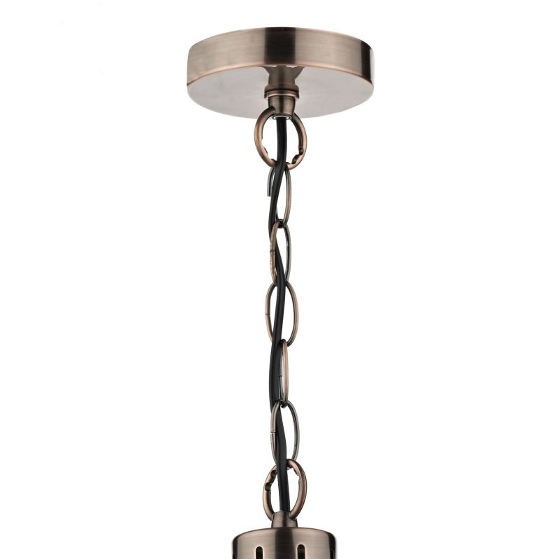 Dar-DEB0164 - Debut - Ribbed Glass with Antique Copper Hanging Pendant