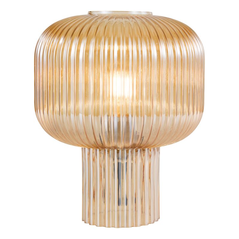 Dar-DEM4206 - Demarius - Amber Ribbed Glass Table Lamp