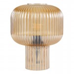 Demarius - Amber Ribbed Glass Table Lamp Demarius - Amber Ribbed Glass Table Lamp