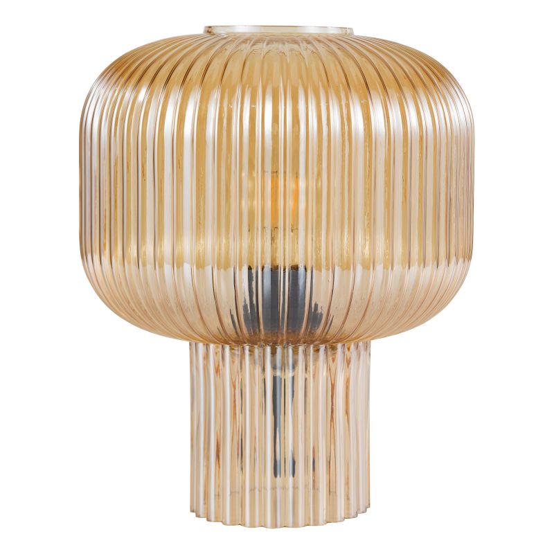 Dar-DEM4206 - Demarius - Amber Ribbed Glass Table Lamp