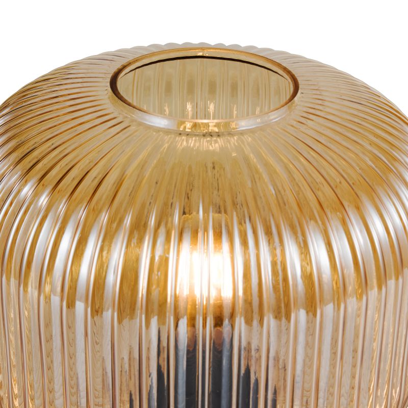 Dar-DEM4206 - Demarius - Amber Ribbed Glass Table Lamp