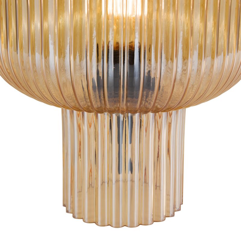 Dar-DEM4206 - Demarius - Amber Ribbed Glass Table Lamp