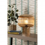 Demarius - Amber Ribbed Glass Table Lamp Demarius - Amber Ribbed Glass Table Lamp