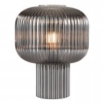 Demarius - Smoked Ribbed Glass Table Lamp Demarius - Smoked Ribbed Glass Table Lamp