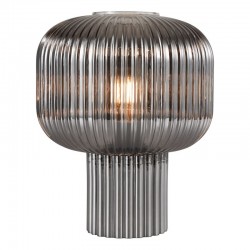 Demarius - Smoked Ribbed Glass Table Lamp Demarius - Smoked Ribbed Glass Table Lamp