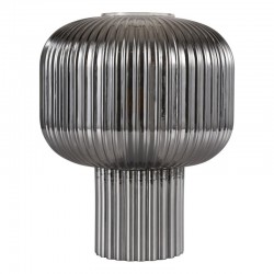 Demarius - Smoked Ribbed Glass Table Lamp Demarius - Smoked Ribbed Glass Table Lamp