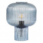 Demarius - Blue Ribbed Glass Table Lamp Demarius - Blue Ribbed Glass Table Lamp