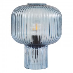 Demarius - Blue Ribbed Glass Table Lamp Demarius - Blue Ribbed Glass Table Lamp