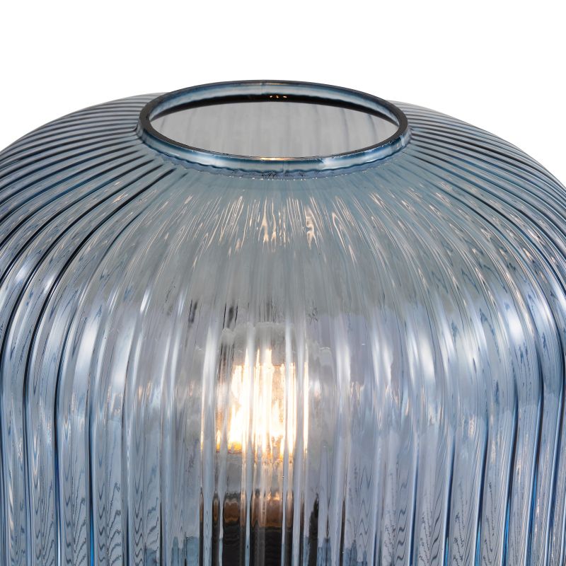 Dar-DEM4223 - Demarius - Blue Ribbed Glass Table Lamp