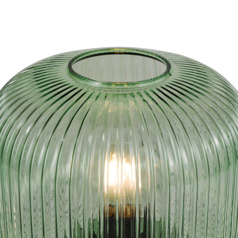 Dar-DEM4224 - Demarius - Green Ribbed Glass Table Lamp