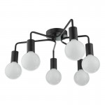 Dena - Matt Black 6 Light Semi Flush Dena - Matt Black 6 Light Semi Flush