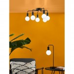 Dena - Matt Black 6 Light Semi Flush Dena - Matt Black 6 Light Semi Flush