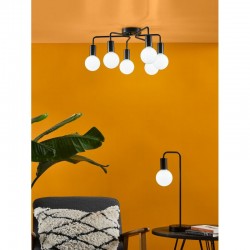 Dena - Matt Black 6 Light Semi Flush Dena - Matt Black 6 Light Semi Flush