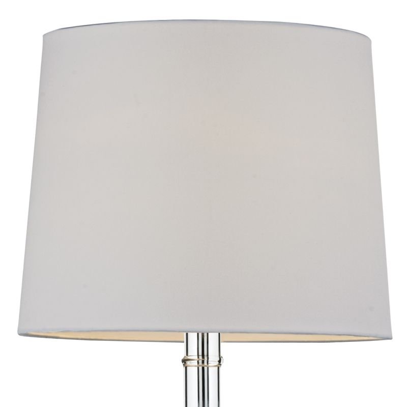 Table & Floor Lamp - Dillon - Transparent Glass with White Shade Table Lamp Dar-DIL4008 - Dillon - Transparent Glass with White Shade Table Lamp