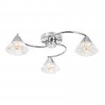Dilys - Polished Chrome 3 Light Flush with Acrylic Shade Dilys - Polished Chrome 3 Light Flush with Acrylic Shade