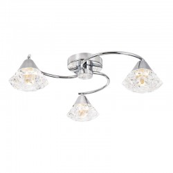 Dilys - Polished Chrome 3 Light Flush with Acrylic Shade Dilys - Polished Chrome 3 Light Flush with Acrylic Shade