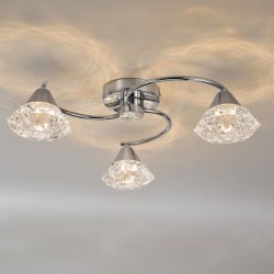 Dilys - Polished Chrome 3 Light Flush with Acrylic Shade Dilys - Polished Chrome 3 Light Flush with Acrylic Shade