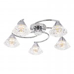 Dilys - Polished Chrome 5 Light Flush with Acrylic Shade Dilys - Polished Chrome 5 Light Flush with Acrylic Shade