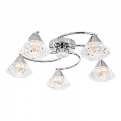 Dilys - Polished Chrome 5 Light Flush with Acrylic Shade Dilys - Polished Chrome 5 Light Flush with Acrylic Shade