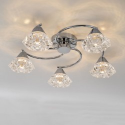 Dilys - Polished Chrome 5 Light Flush with Acrylic Shade Dilys - Polished Chrome 5 Light Flush with Acrylic Shade