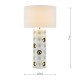 Dar-DIM422 - Dimple - White Linen & White and Gold Ceramic Table Lamp