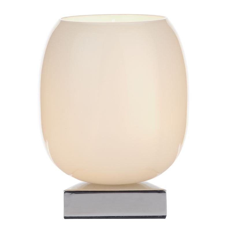 Wisebuys-DIN412 - Dino - White Glass with Polished Chrome Touch Lamp