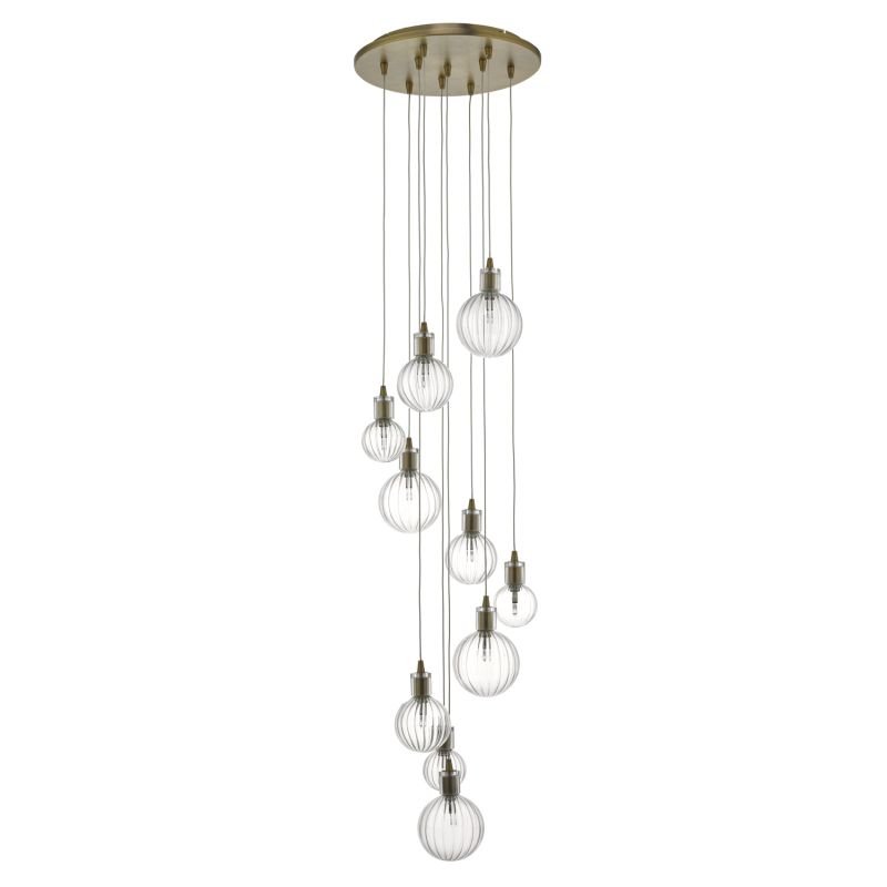 Ceiling Lights - Dita - Decorative Glass with Brass 10 Light Cluster Pendant Dar-DIT2342 - Dita - Decorative Glass with Brass 10 Light Cluster Pendant
