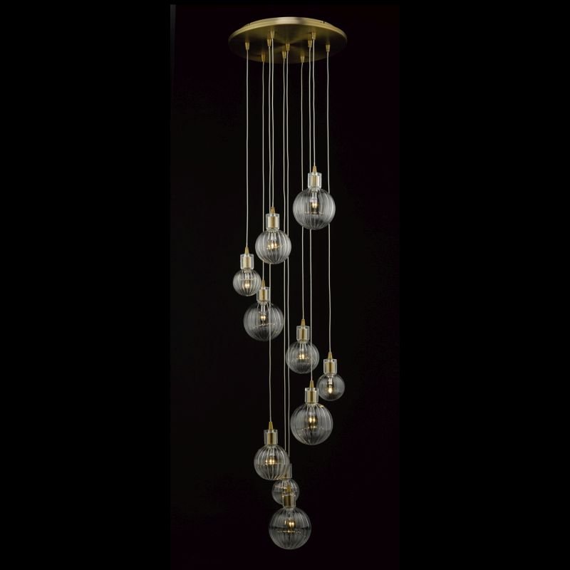 Ceiling Lights - Dita - Decorative Glass with Brass 10 Light Cluster Pendant Dar-DIT2342 - Dita - Decorative Glass with Brass 10 Light Cluster Pendant