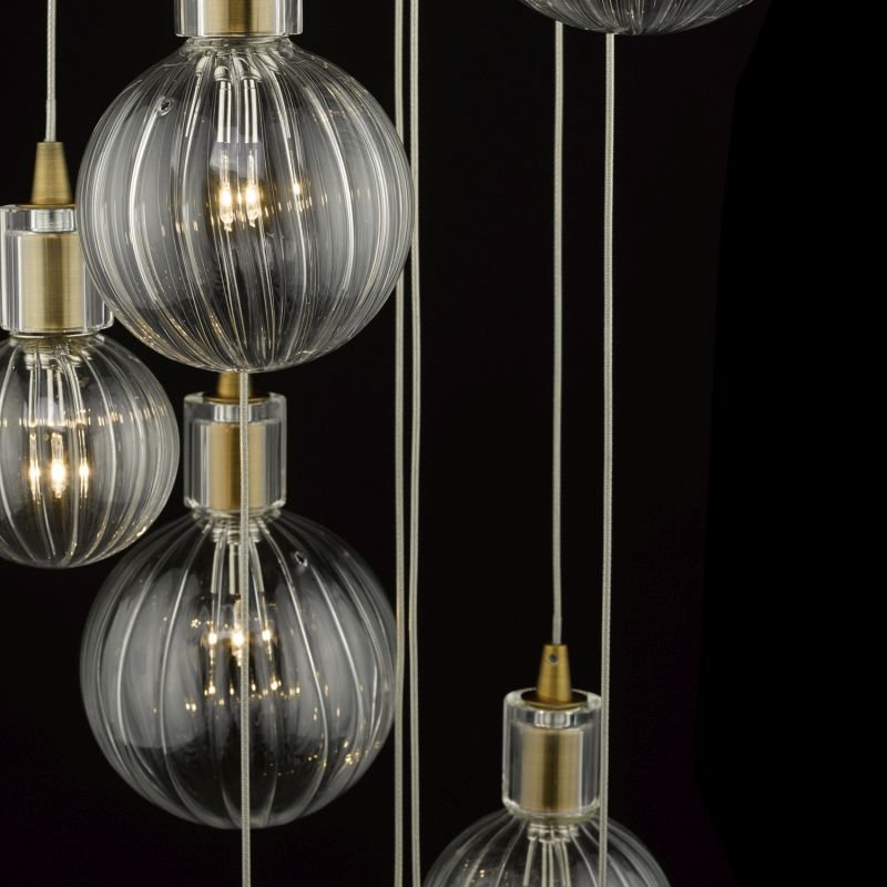 Ceiling Lights - Dita - Decorative Glass with Brass 10 Light Cluster Pendant Dar-DIT2342 - Dita - Decorative Glass with Brass 10 Light Cluster Pendant