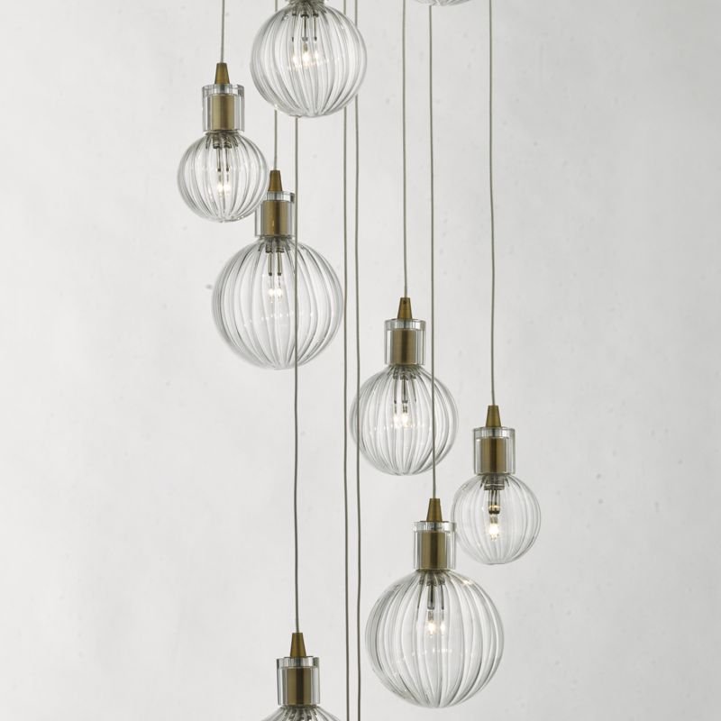 Ceiling Lights - Dita - Decorative Glass with Brass 10 Light Cluster Pendant Dar-DIT2342 - Dita - Decorative Glass with Brass 10 Light Cluster Pendant