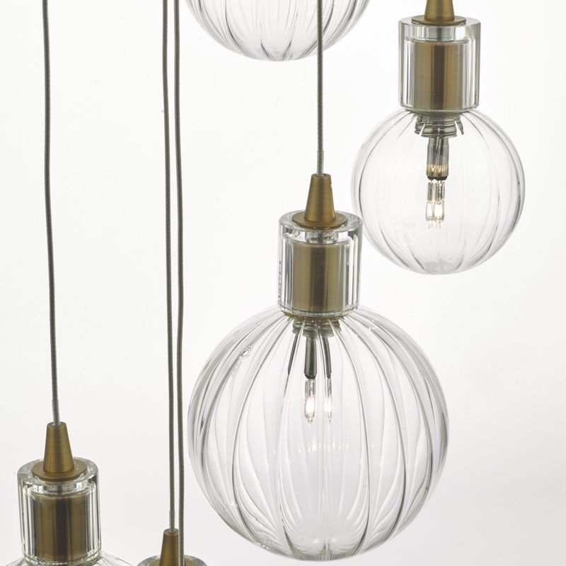 Ceiling Lights - Dita - Decorative Glass with Brass 10 Light Cluster Pendant Dar-DIT2342 - Dita - Decorative Glass with Brass 10 Light Cluster Pendant