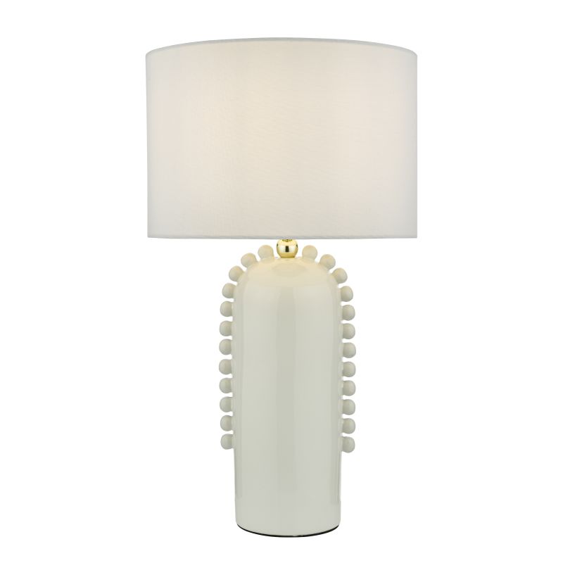 Dar-DOL4202 - Dolce - White Ceramic Table Lamp with White Shade