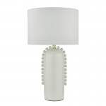 Dolce - White Ceramic Table Lamp with White Shade Dolce - White Ceramic Table Lamp with White Shade
