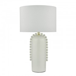 Dolce - White Ceramic Table Lamp with White Shade Dolce - White Ceramic Table Lamp with White Shade