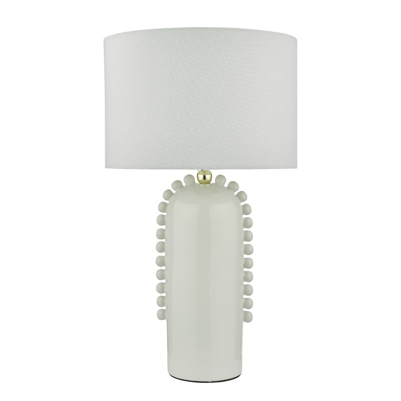 Dar-DOL4202 - Dolce - White Ceramic Table Lamp with White Shade