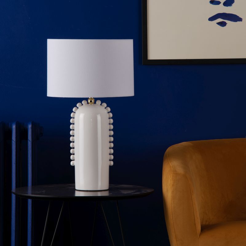 Dar-DOL4202 - Dolce - White Ceramic Table Lamp with White Shade